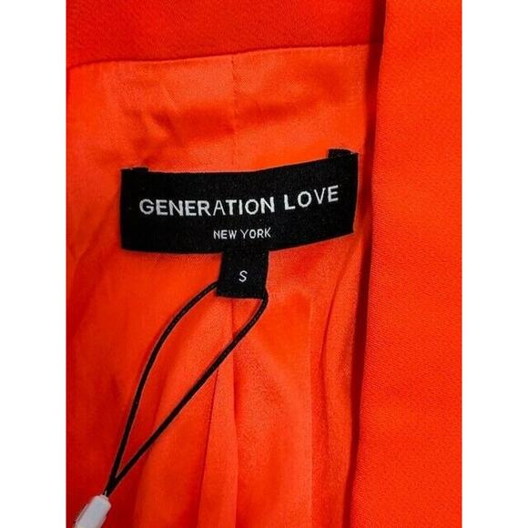Generation Love Leighton Crepe Blazer Jacket Double Breasted Papaya Small NEW - Picture 8 of 11